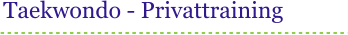 Taekwondo - Privattraining